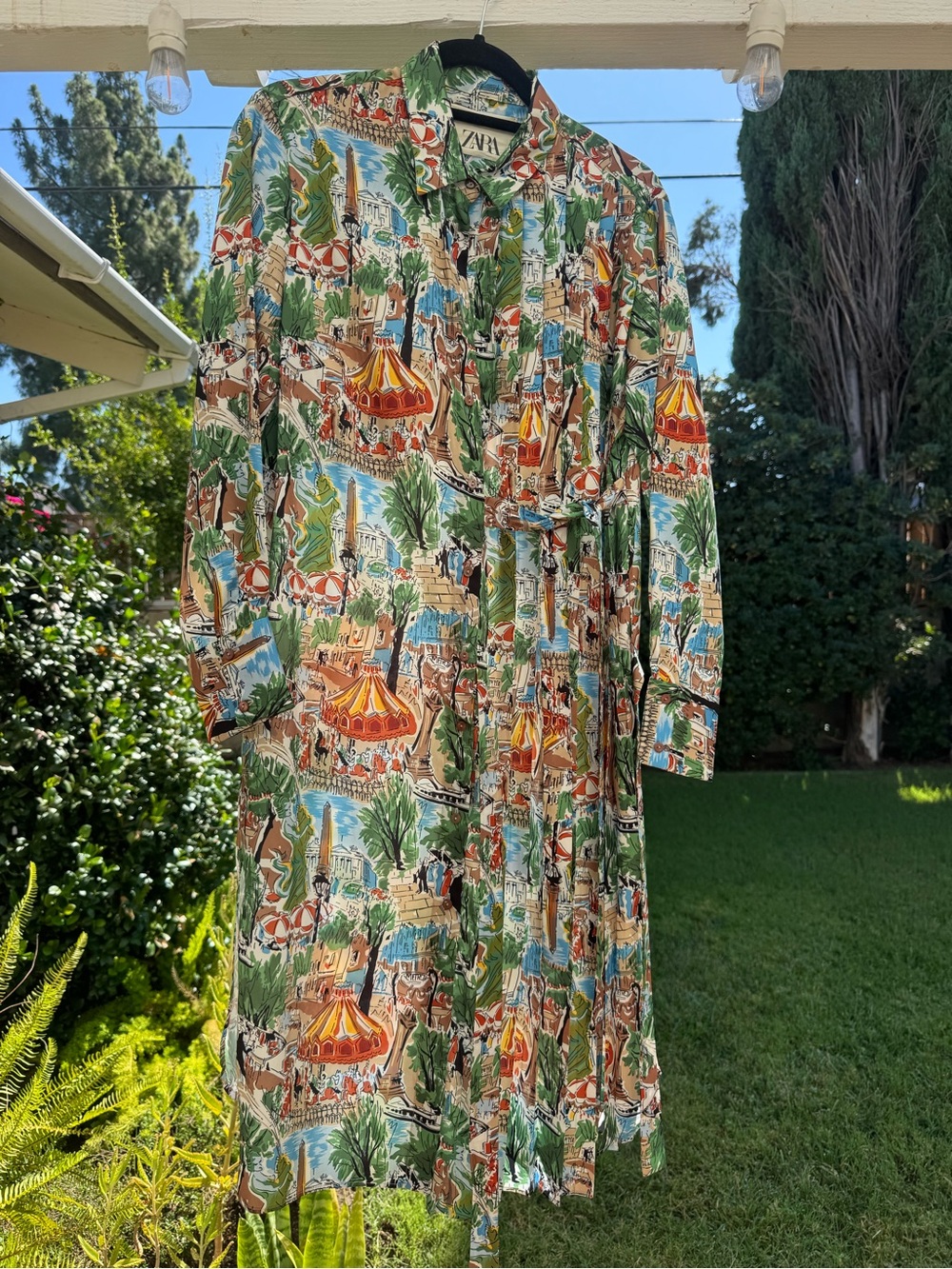 Zara Multi-Color Scenic Print Dress Limited Edition